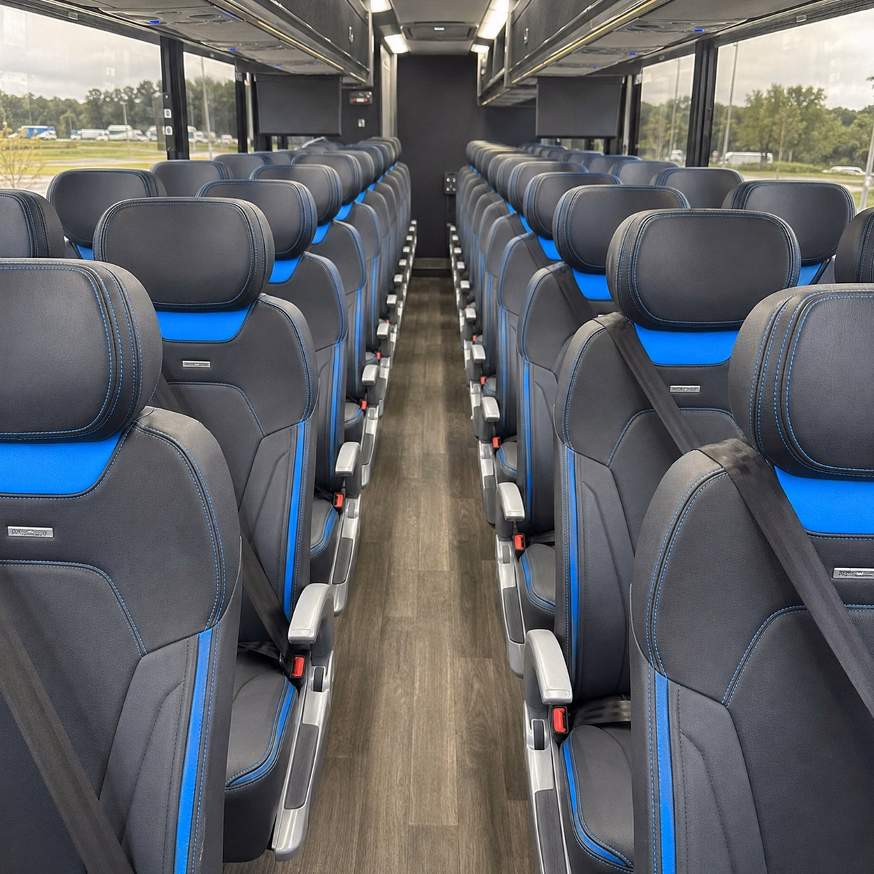 56 passenger charter bus inside